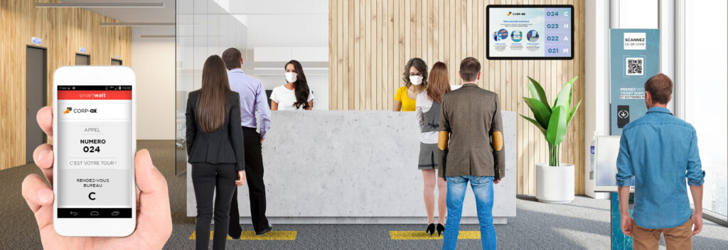 Solution de gestion de l’accueil et le flux de vos visiteurs file d'attente digital